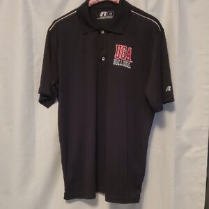 University Of Georgia Bulldogs Russell Athletic Black Polo with Red Accents